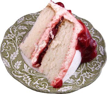 Quick Cherry & Cream Cheese Dessert Cake Slice