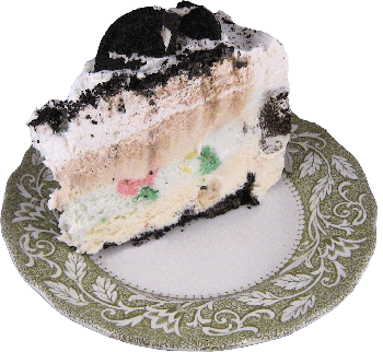 No-Bake Layered Ice Cream Cake Slice