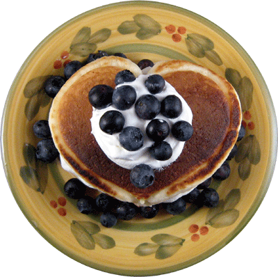 Irish Buttermilk Pancakeswith Blueberries and Cream