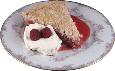 Irish Rhubarb and Raspberry Pie Slice