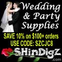 Save 10% on ShindigZ Wedding Party Supplies