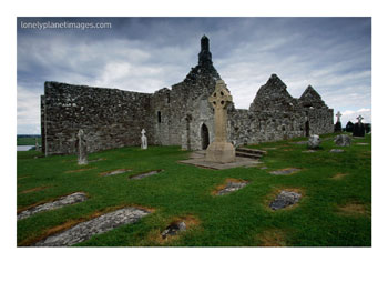 Clonmacnoise Monastery on the Banks of the River Shannon, Leinster, Ireland