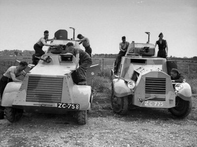 Men Overhauling Armoured Cars at Curragh Camp