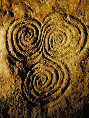 Carvings on Stone, New Grange (Newgrange) Site, County Meath, Leinster, Eire (Ireland)