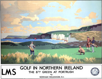 Golf in Northern Ireland, LMS Poster, circa 1925