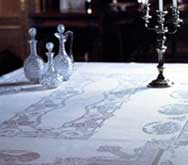 Irish Linen Damask Round Tablecloth