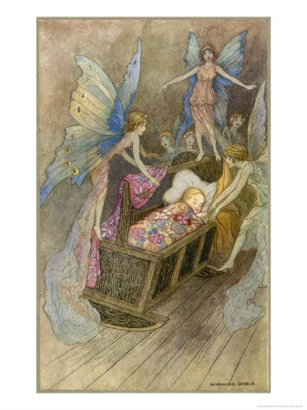 Fairies Around a Baby's Cot