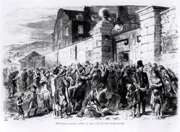 The Irish Famine: Scene at the Gate of the Work-House, circa 1846